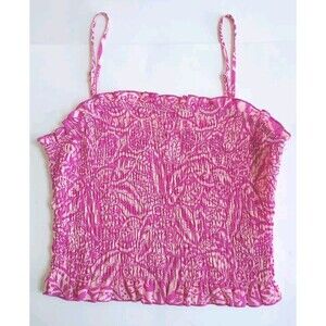 NWT Sienna Sky Pink Floral Crop Stretch Tank Top